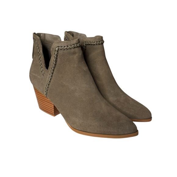 Dolce Vita NEW Women's Dylan Olive Green Suede Pointed Heeled Booties Size 9 - Picture 1 of 8